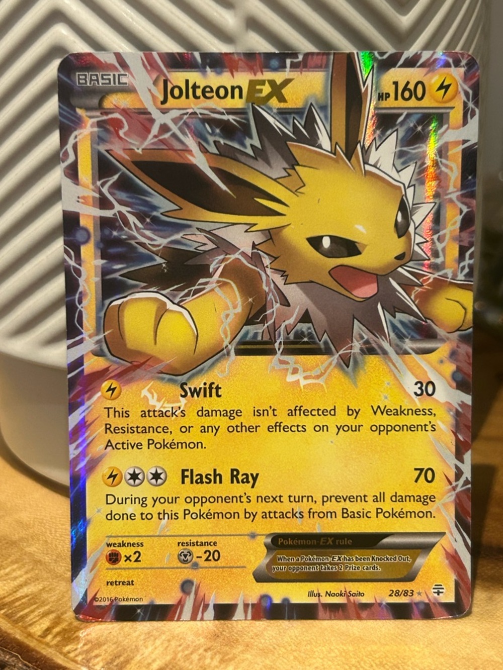 Pokémon Jolteon EX 2016 Holo Rare, Collectible, Fan Favorite